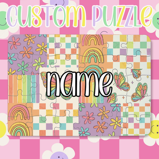 Custom Retro Puzzle w/ Name V1